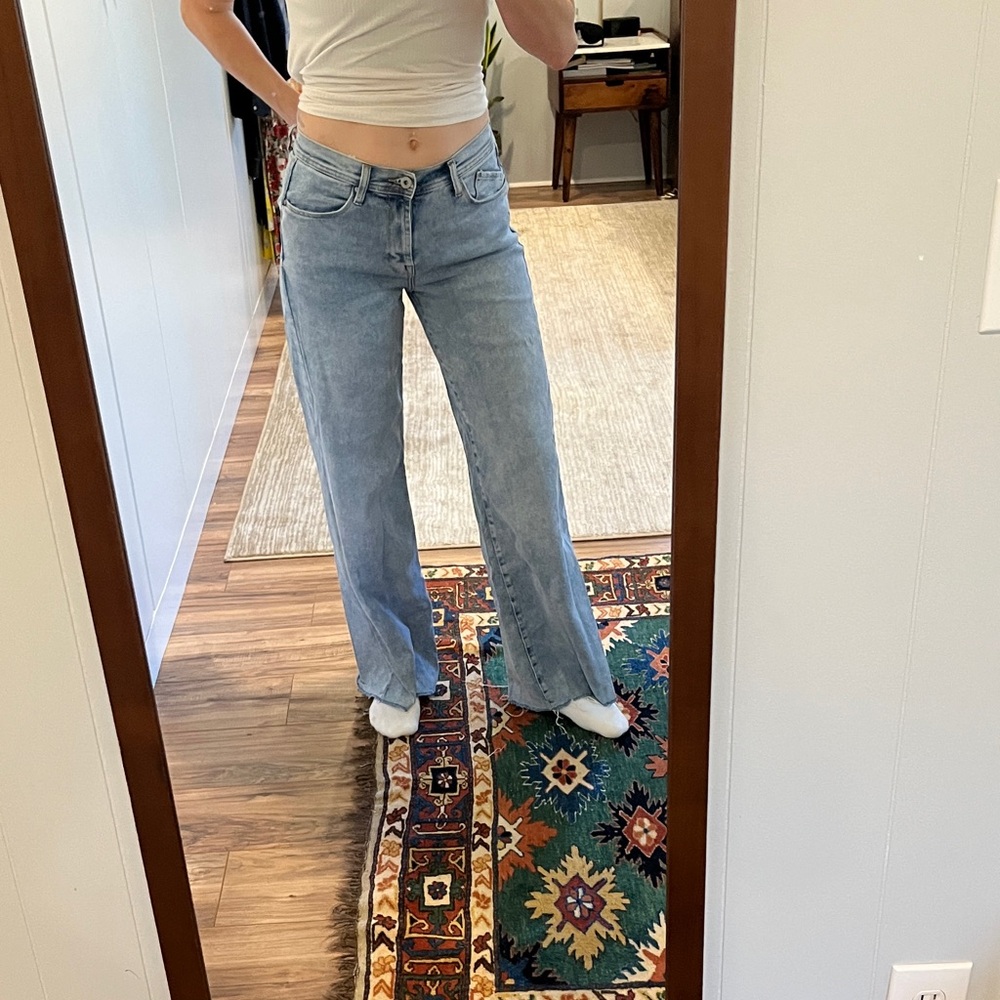 Kensie “The Kaya” VintageLuxe Light Blue High Rise Wide Leg Jeans